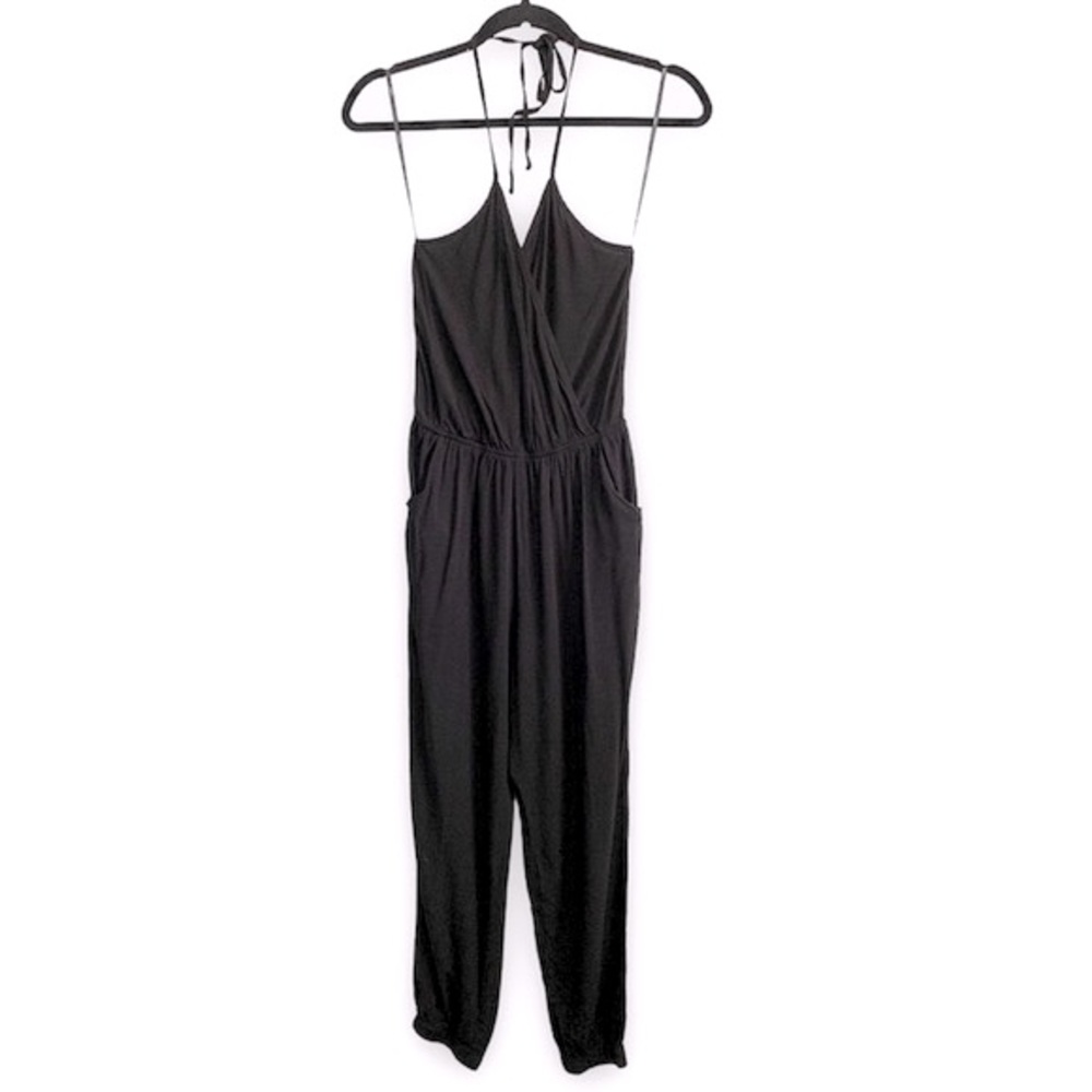 Lulu’s Learning To Fly Black Halter Jumsuit